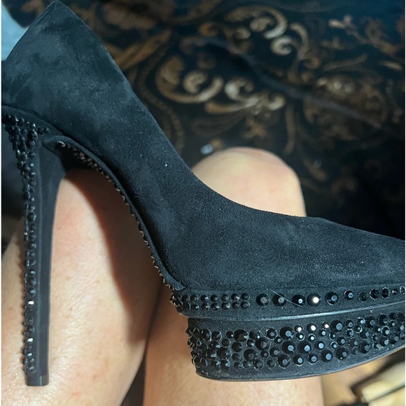 Brian Atwood Shoes - Brian Atwood Crystal embellish suede pumps